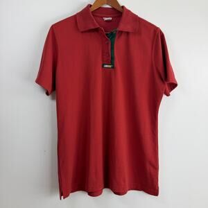 Subway Employee Uniform Polo Shirt Red Green Logo Short Sleeve Womens Large Work